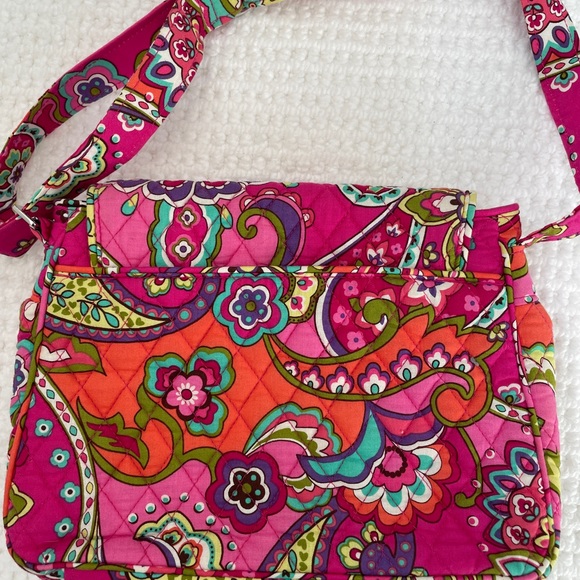 Vera Bradley Triple ZIP Hipster - Pink Swirls Small Flap Crossbody Bag - Picture 3 of 8